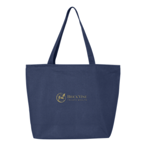 Brickvine - 24.5L Canvas Zippered Tote - Lt Pink / Navy