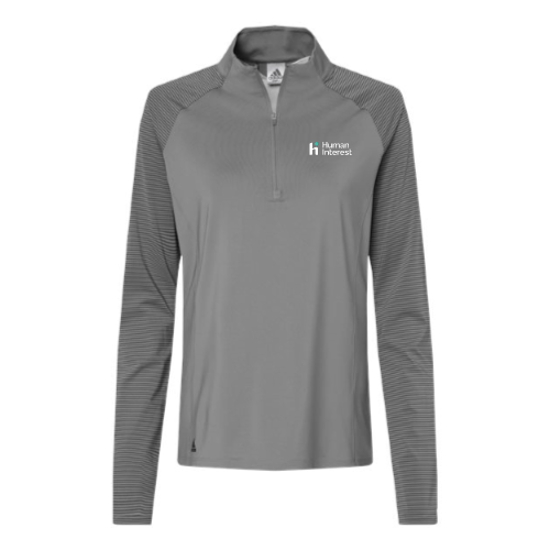 HI - Ladies Adidas Stripe Quarter-Zip Pullover