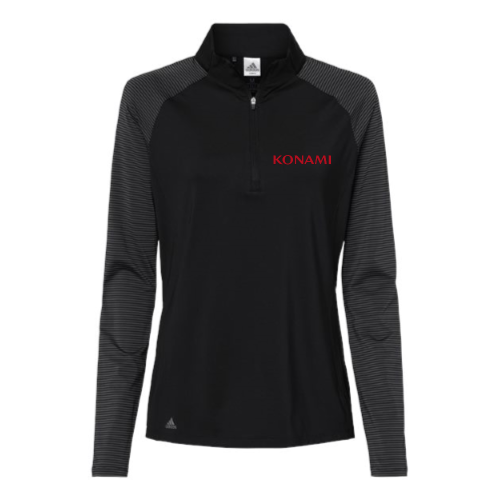 Konami - Adidas Women's Stripe Block Quarter-Zip Pullover