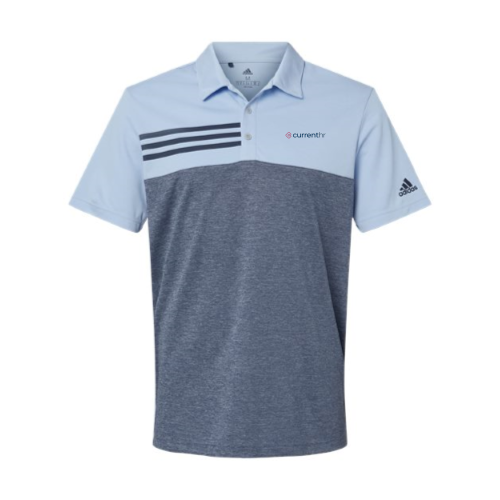 CurrentHR Heather Colorblock 3-Stripes Sport Shirt