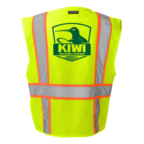 KIWITruckingCompanyInc - Solid Front Safety Vest With Mesh Back