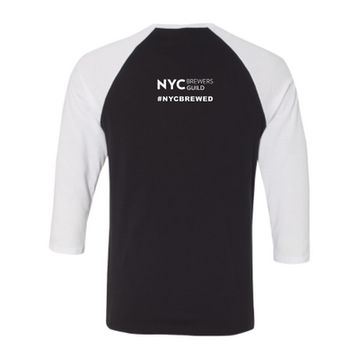 NYC Brewers Guild - Bella Canvas Unisex Three-Quarter Sleeve Baseball Tee
