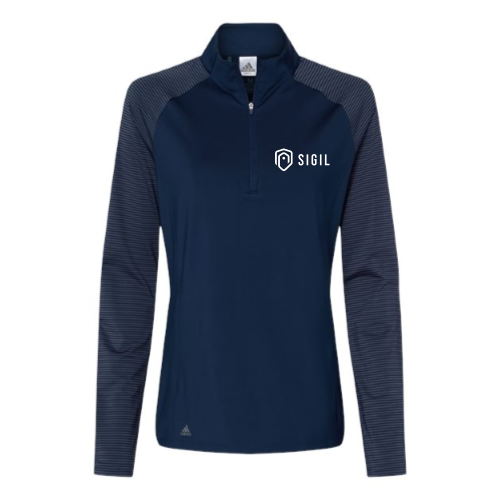 Sigil - Adidas Women's Stripe Block Quarter-Zip Pullover