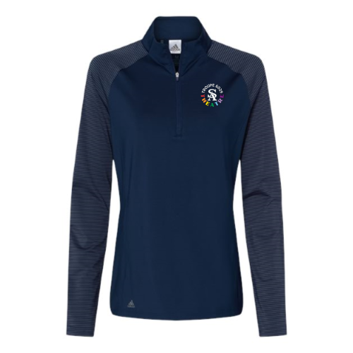 Troupe6029 - Women's Stripe Block Quarter-Zip Pullover