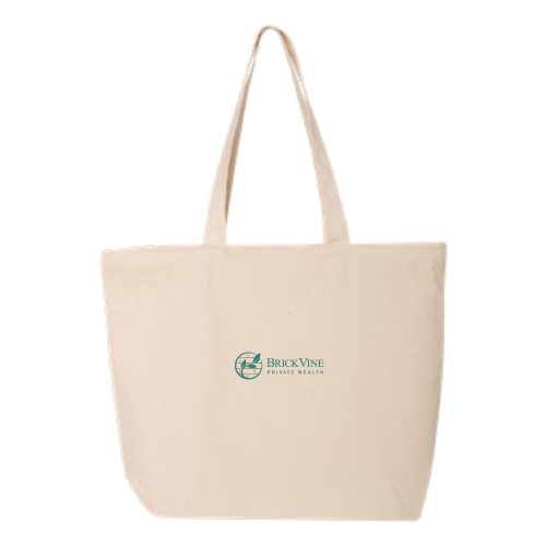 Brickvine - 24.5L Canvas Zippered Tote - White / Natural