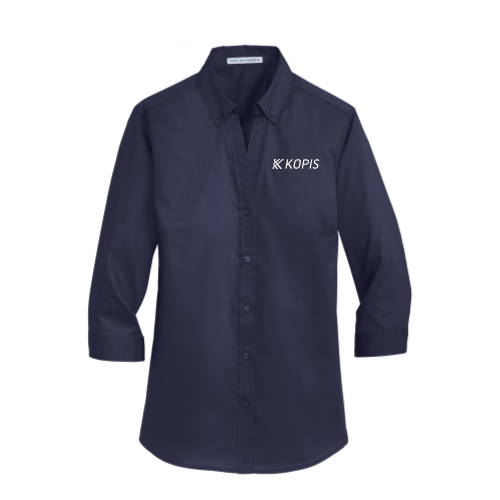 Kopis Ladies 3 Quarter Sleeve Twill Button Up