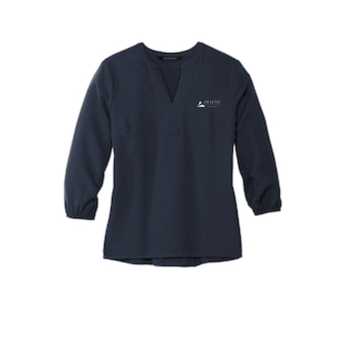 SweenyHospital - MERCER+METTLE Women's Stretch Crepe 3/4-Sleeve Blouse MM2011