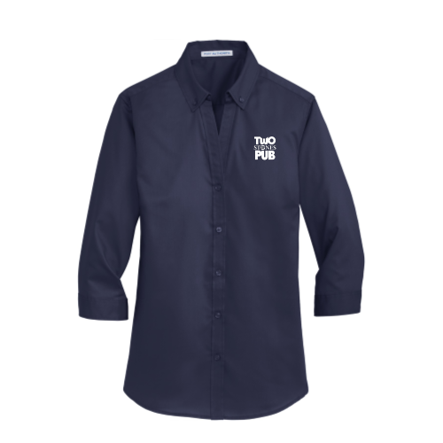 TwoStonesPubStore - Port Authority Ladies 3/4-Sleeve SuperPro Twill Shirt