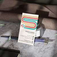 Retro Stripe Business Cards — Colorful Modern Professional Design