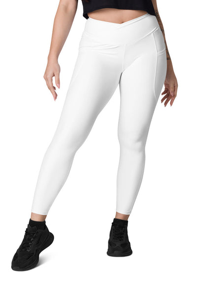 All-Over Print Recycled Crossover Leggings with Pockets