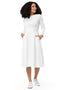 All-Over Print Long Sleeve Midi Dress