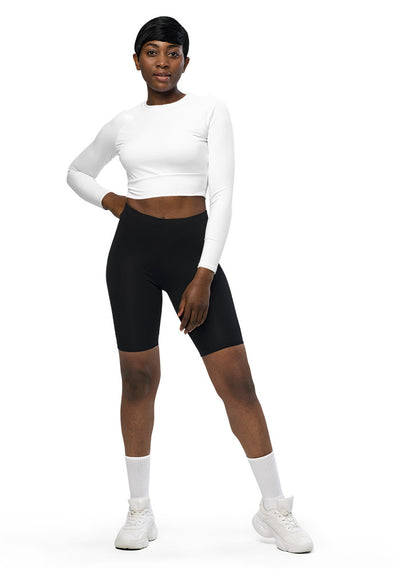 All-Over Print Recycled Long Sleeve Crop Top