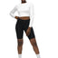 All-Over Print Recycled Long Sleeve Crop Top