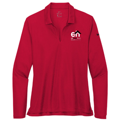 EdHuckTeam - Red Nike - Ladies Dri-FIT Long Sleeve Polo