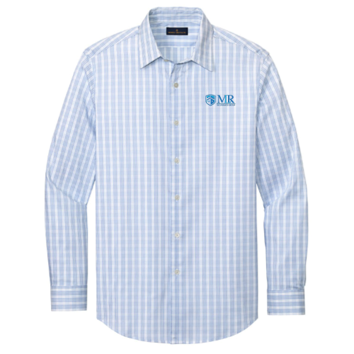 White/ Newport Blue Grid Check