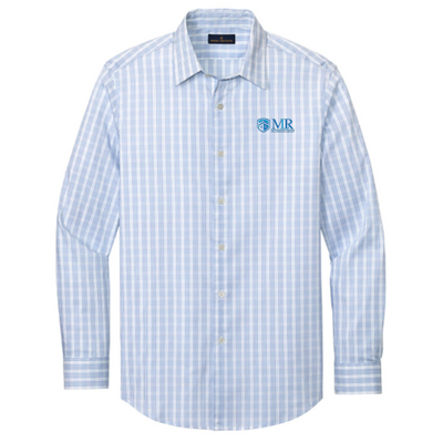 White/ Newport Blue Grid Check