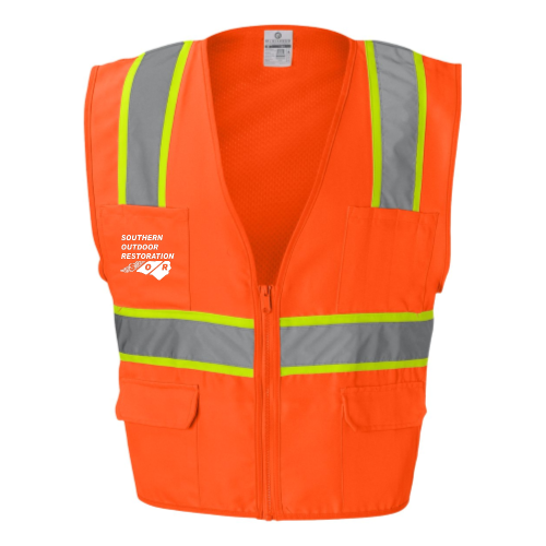 Southern Outdoor Restoration - Solid Front Safety Vest With Mesh Back