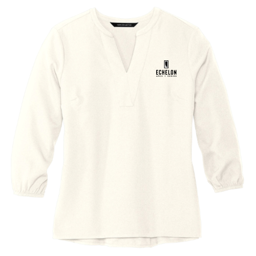 EchelonAD - MERCER+METTLE Women's Stretch Crepe 3/4-Sleeve Blouse