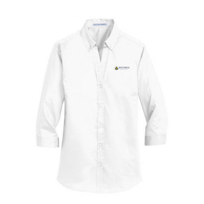 JohnsHopkins - Port Authority - Ladies Three-Quarter Sleeve Shirt - White