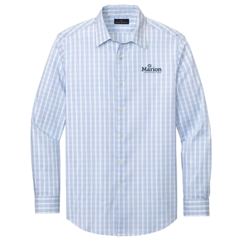 White/ Newport Blue Grid Check