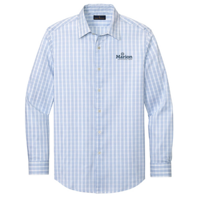 White/ Newport Blue Grid Check