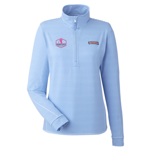 BeverlyHillsWomensGolfClub - Women's Microstripe Sankaty Half-Zip Pullover v1