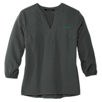 Listen Hear - MERCER+METTLE Women's Stretch Crepe 3/4-Sleeve Blouse