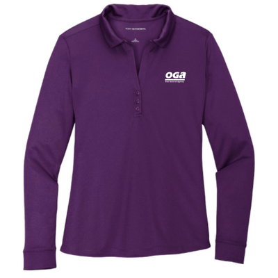 OGA - Port Authority Ladies Silk Touch Performance Long Sleeve Polo - v2