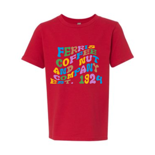 FerrisCoffee - Youth Premium Short Sleeve Crew - YOUTH - Warp Colorful