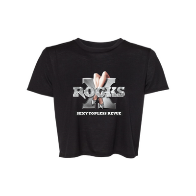 X Rocks Ladies Flowy Cropped T Shirt