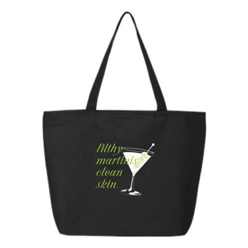 JamesStreetMedSpa - 24.5L Canvas Zippered Tote - Black