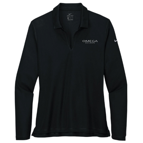 Omega Builders - Nike Ladies Dri-FIT Micro Pique 2.0 Long Sleeve Polo v2