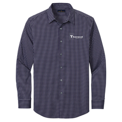 ThermalSupply - Brooks Brothers Tech Stretch Patterned Shirt Dark