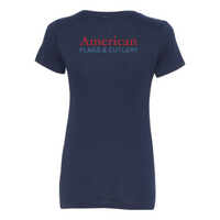 American Flags and Cutlery - Next Level Women's Ideal V-Neck T-Shirt