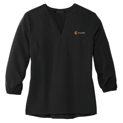 TransitRE - Mercer+Mettle Women's Strech Crepe 3/4-Sleeve Blouse