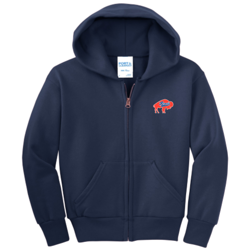 BuffaloRegals - Port & Company Youth Full-Zip Hooded Sweatshirt