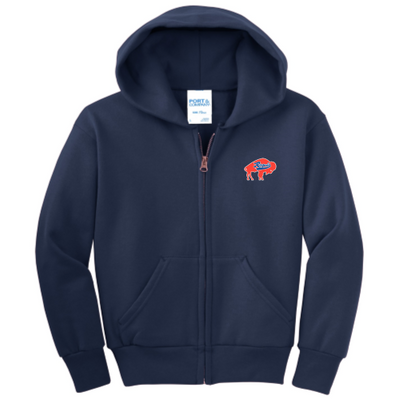 BuffaloRegals - Port & Company Youth Full-Zip Hooded Sweatshirt