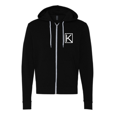 EKTeam - Unisex Sponge Fleece Full-Zip Hooded Sweatshirt - Black