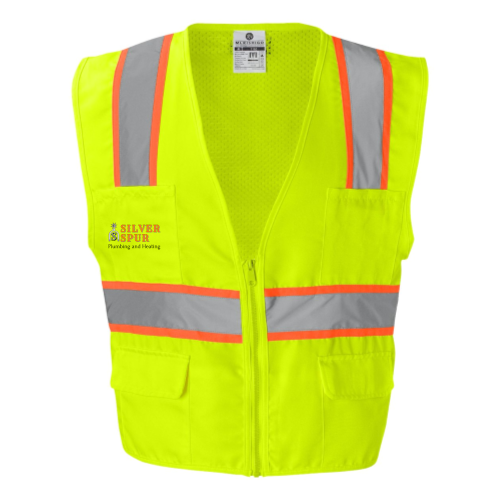 SilverSpurPlumbing - Solid Front Safety Vest With Mesh Back