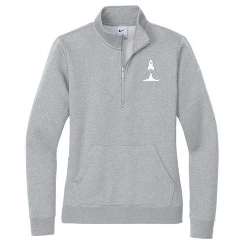 LaunchX - Nike Ladies Club Fleece Sleeve Swoosh 1/2-Zip