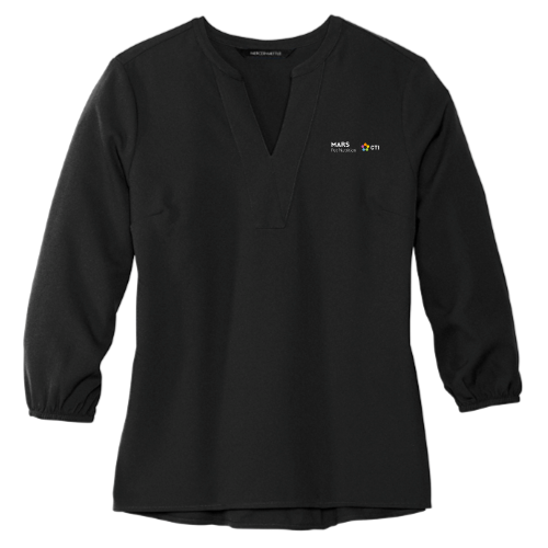 MarsPetNutrition - MERCER+METTLE Women's Stretch Crepe 3/4-Sleeve Blouse MM2011