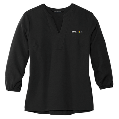MarsPetNutrition - MERCER+METTLE Women's Stretch Crepe 3/4-Sleeve Blouse MM2011