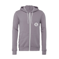FerrisCoffee - Unisex Sponge Fleece Full-Zip Hooded Sweatshirt - 100 Year Badge Left Chest