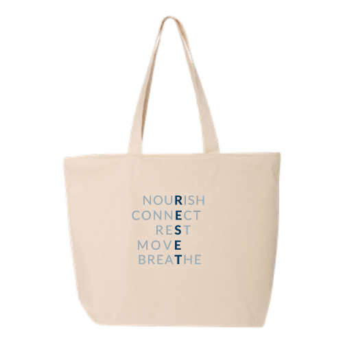 ResetBrainandBody - 24.5L Canvas Zippered Tote v2