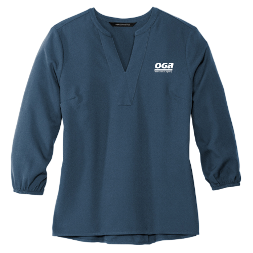 OGA - MERCER+METTLE Women's Stretch Crepe 3/4-Sleeve Blouse