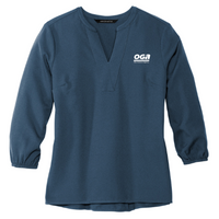 OGA - MERCER+METTLE Women's Stretch Crepe 3/4-Sleeve Blouse