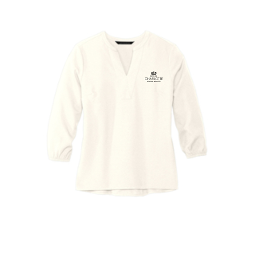 CCGS - MERCER+METTLE Women's Stretch Crepe 3/4-Sleeve Blouse v1