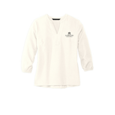 CCGS - MERCER+METTLE Women's Stretch Crepe 3/4-Sleeve Blouse v1