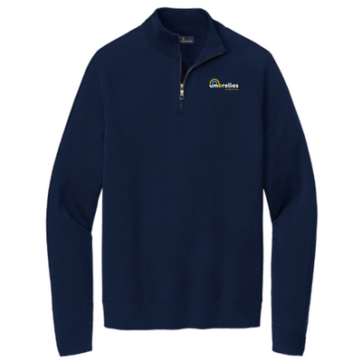 Umbrellas On The Beach - Brooks Brothers Cotton Stretch 1/4-Zip Sweater