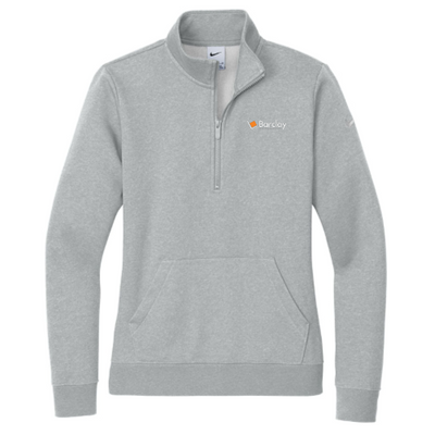 Barclay Nike - Ladies Club Fleece Sleeve Swoosh 1/2-Zip - Grey